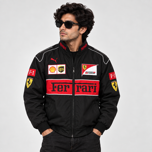FERRARI Black embroidery jacket