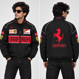 FERRARI Black embroidery jacket