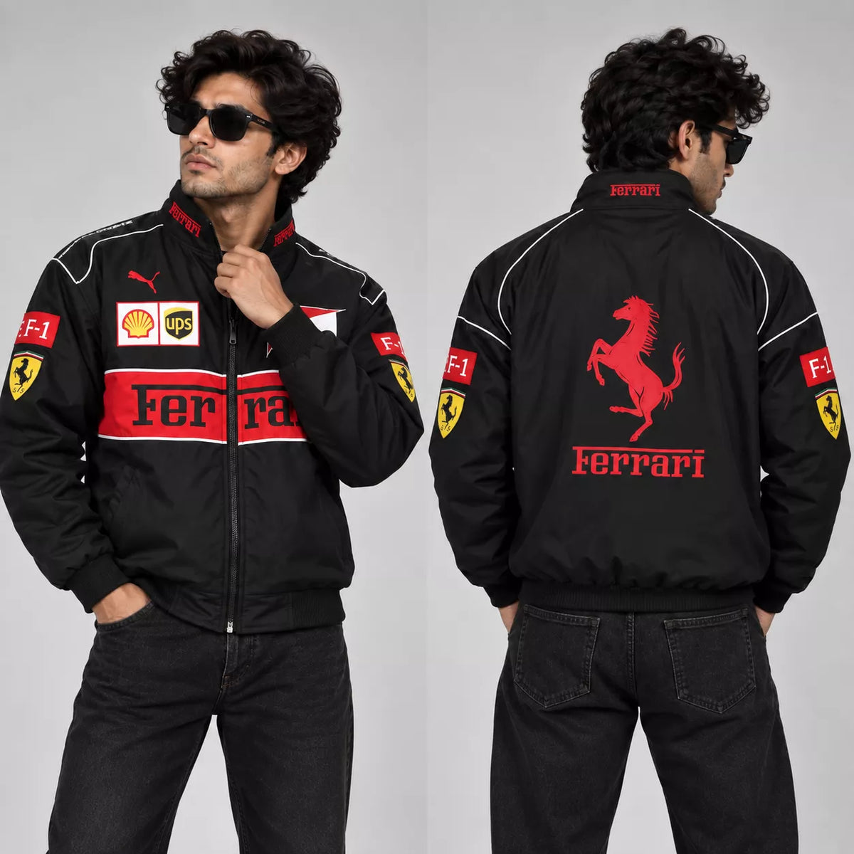 FERRARI Black embroidery jacket