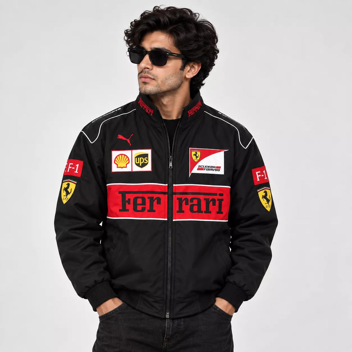 FERRARI Black embroidery jacket