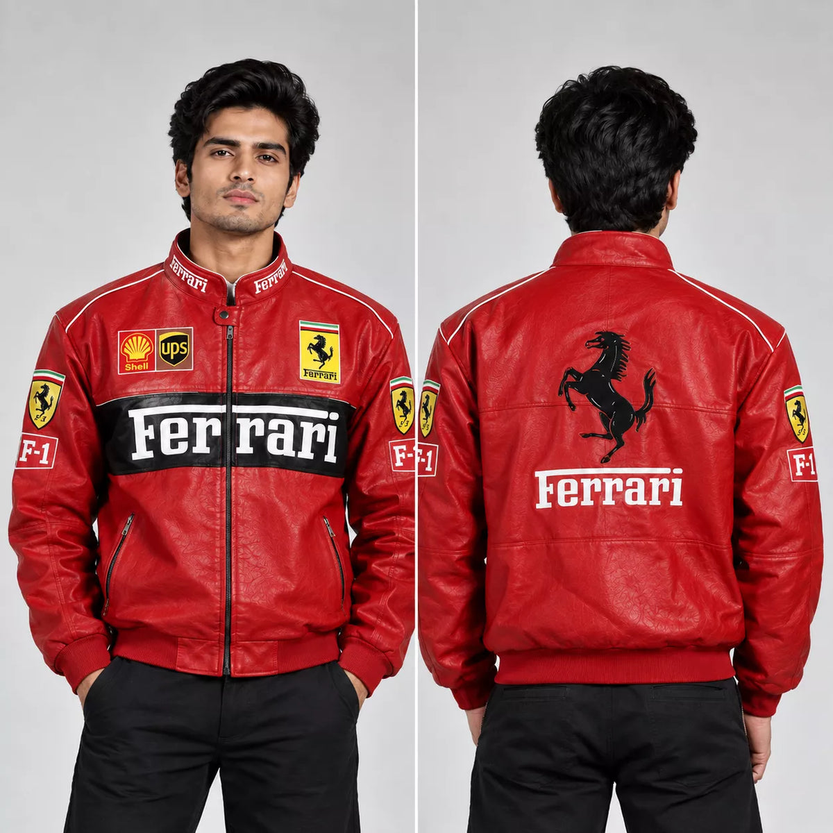 Red Ferrari Leather Jacket