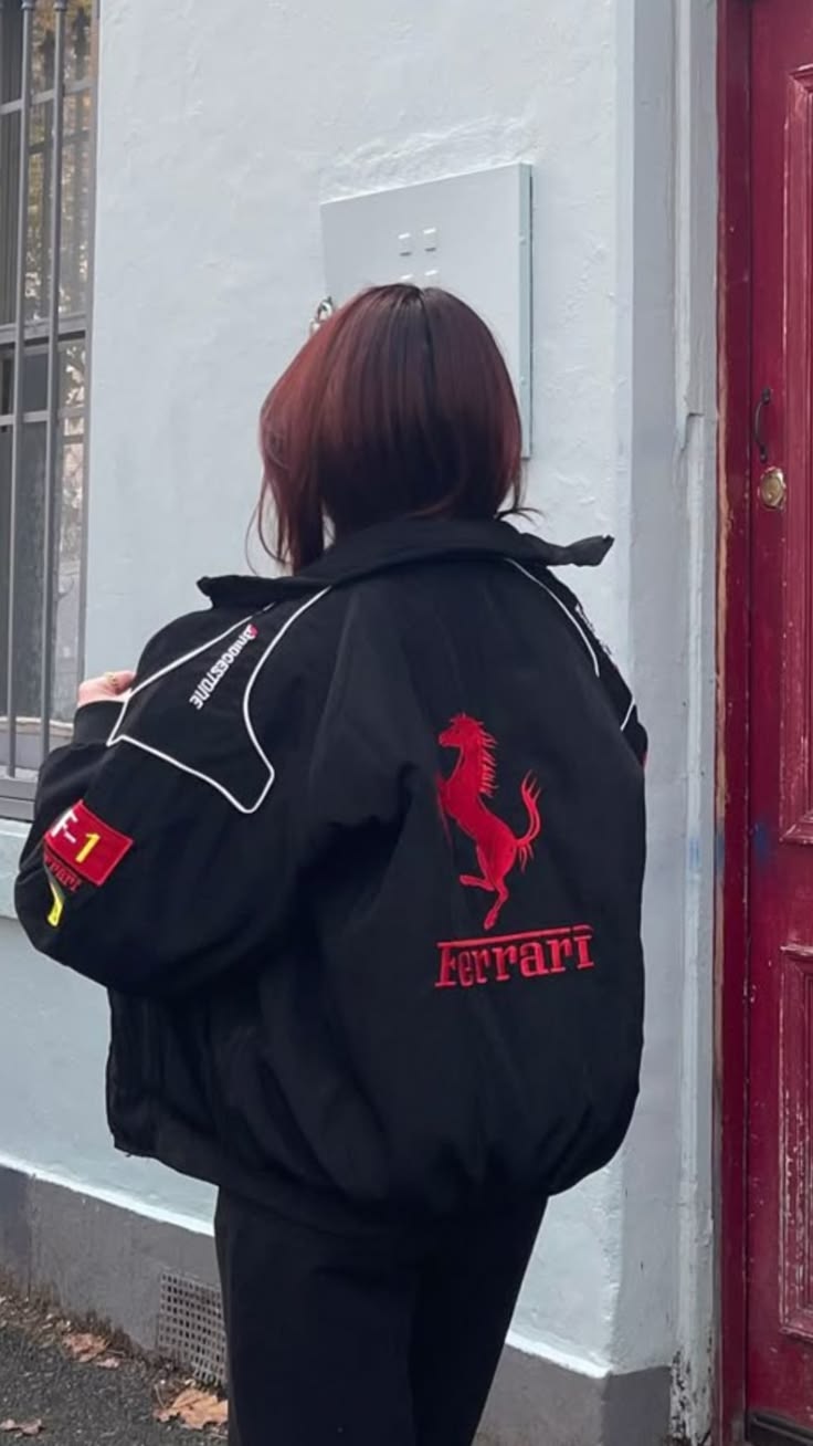 FERRARI Black embroidery jacket