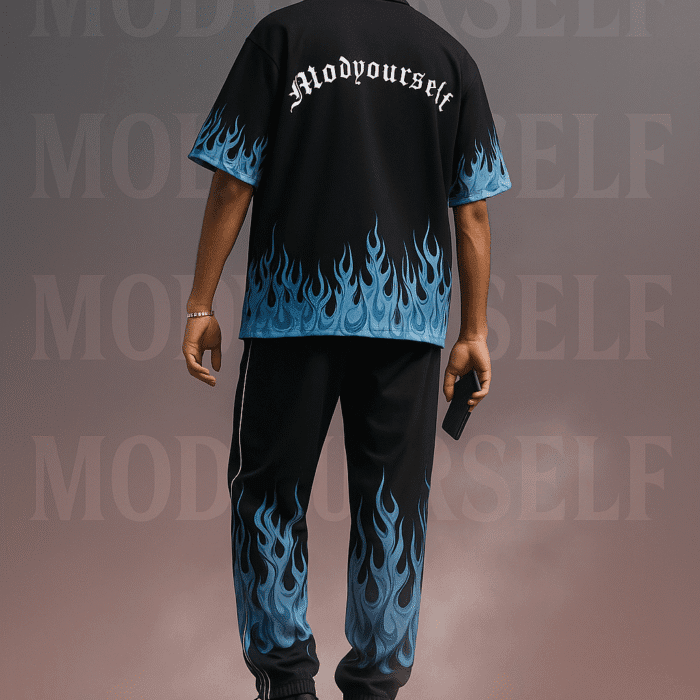 Blue And Black Jump-Suit